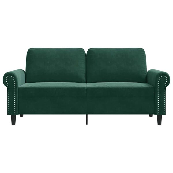 vidaXL 2-Seater Sofa Dark Green 140 cm Velvet