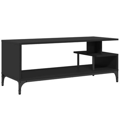 vidaXL TV Cabinet Black 102x40x41 cm Engineered Wood and Powder-coated Steel