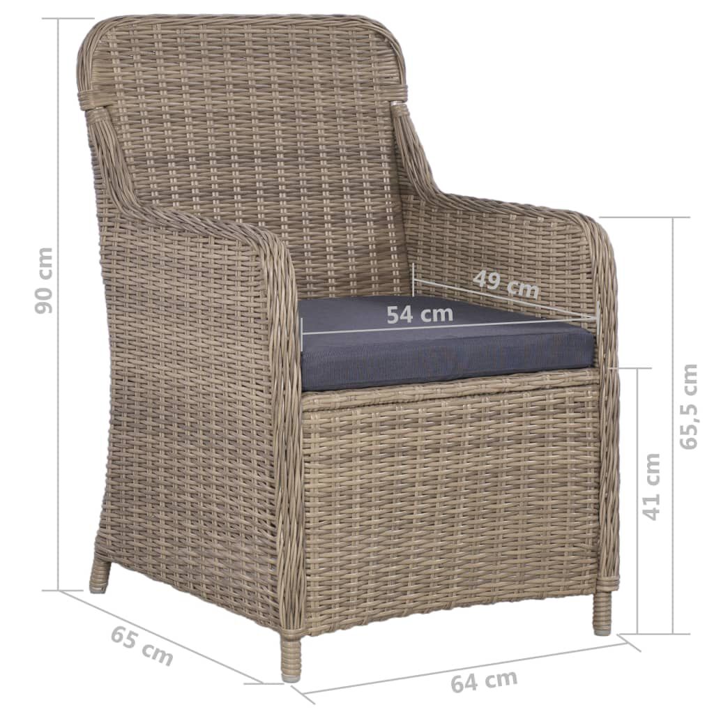 vidaXL 7 Piece Garden Dining Set Poly Rattan Black
