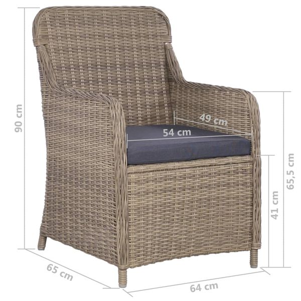 vidaXL 7 Piece Garden Dining Set Poly Rattan Black