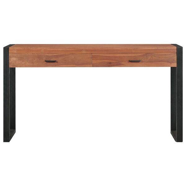 vidaXL Desk with 2 Drawers 140x40x75 cm Teak Wood