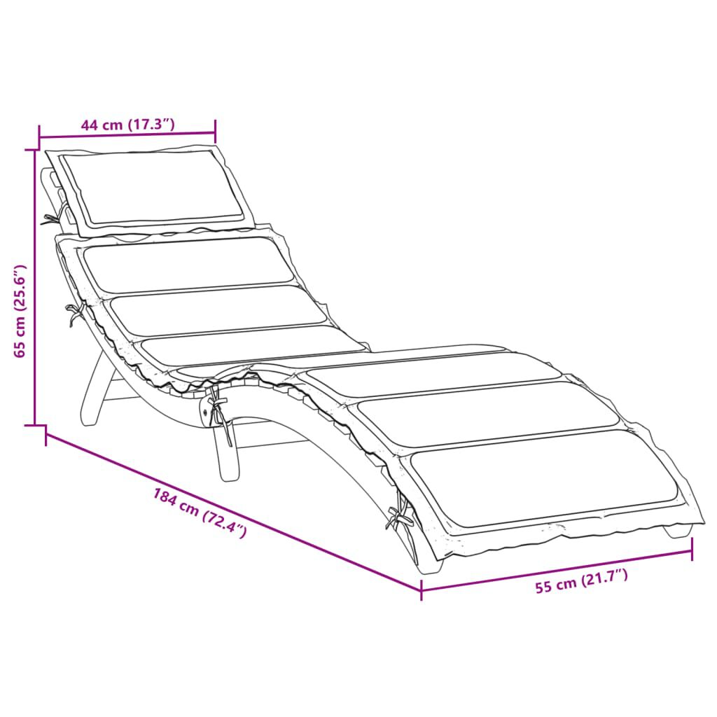 vidaXL Sun Loungers with Cushions 2 pcs Beige Solid Wood Acacia