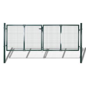 vidaXL Garden Mesh Gate Fence Door Wall Grille 306x75 cm