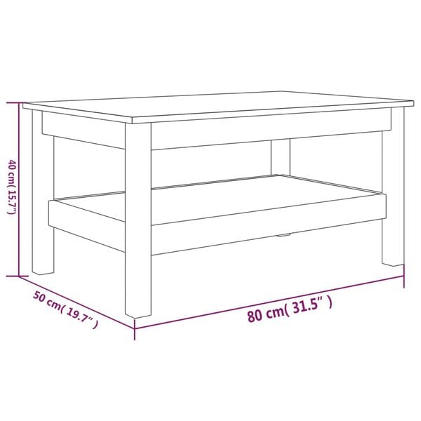 vidaXL Coffee Table White 80x50x40 cm Solid Wood Pine