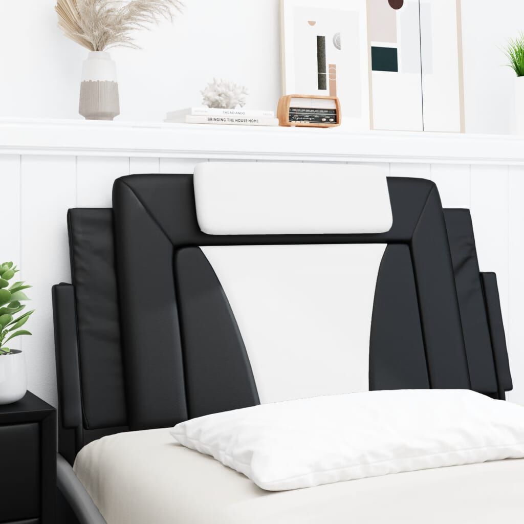 vidaXL Headboard Cushion Black and White 100 cm Faux Leather