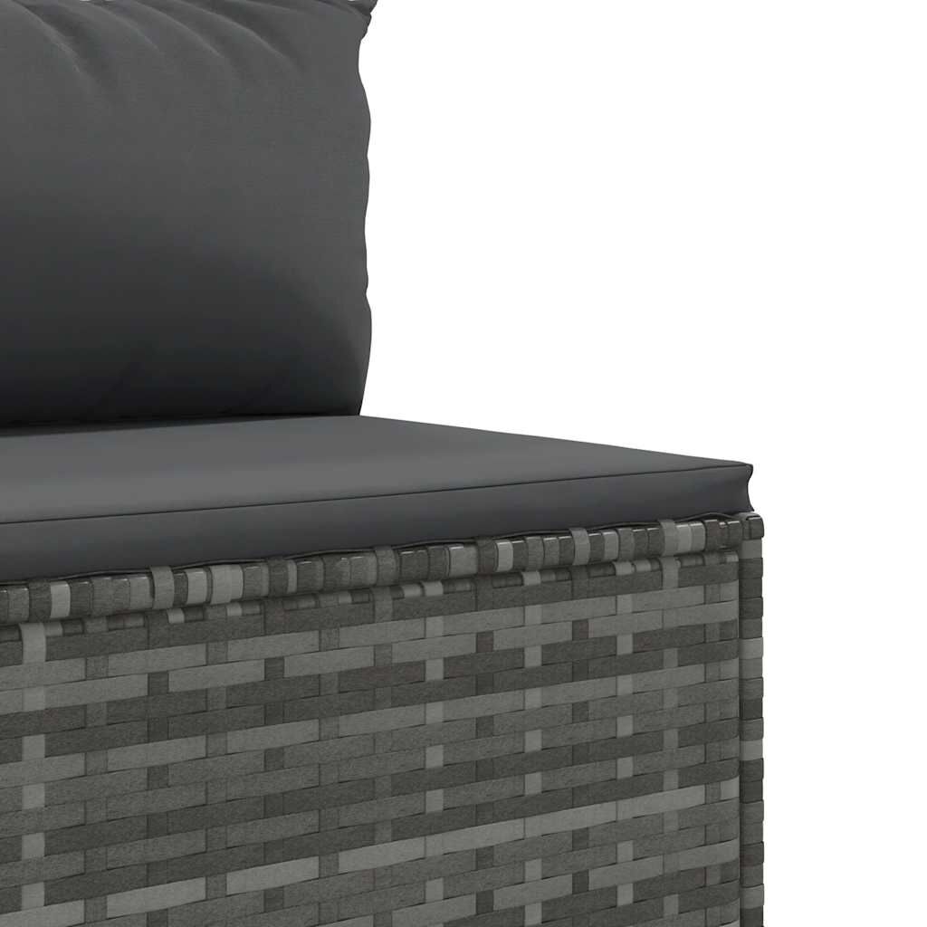 vidaXL 5 Piece Garden Lounge Set with Cushions Grey Poly Rattan