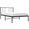 vidaXL Metal Bed Frame without Mattress with Headboard Black 100x200cm