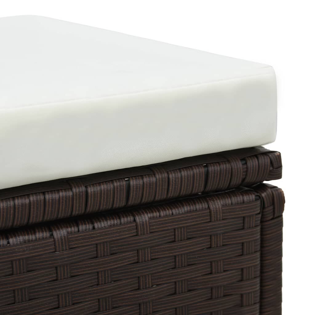 vidaXL 3 Piece Garden Lounge Set with Cushions Poly Rattan Brown