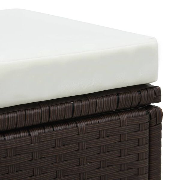 vidaXL 3 Piece Garden Lounge Set with Cushions Poly Rattan Brown