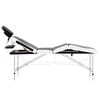 vidaXL 4-Zone Foldable Massage Table Aluminium Black and White