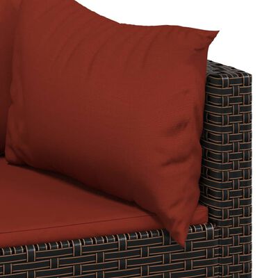 vidaXL Garden Corner Sofas with Cushions 2 pcs Brown Poly Rattan