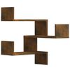 vidaXL Wall Corner Shelves 2 pcs Smoked Oak 40x40x50cm Engineered Wood