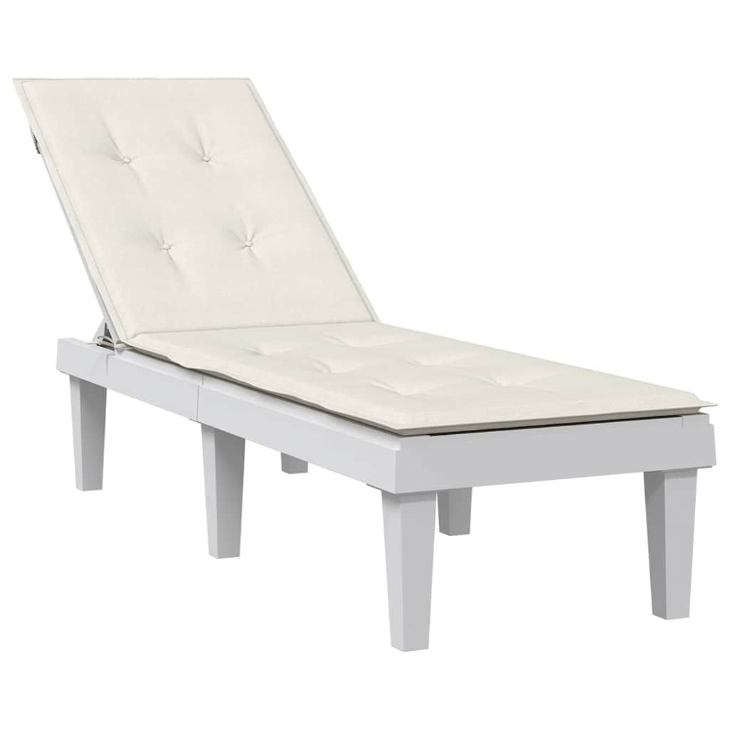 vidaXL Deck Chair Cushion Melange Cream (75+105)x50x4 cm Fabric