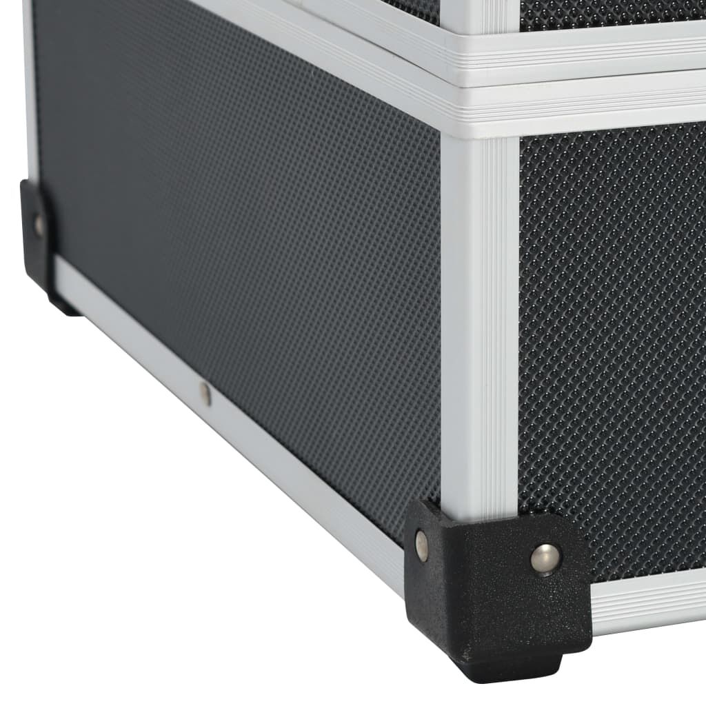 vidaXL Tool Suitcase 46x33x16 cm Black Aluminium
