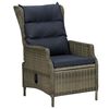 vidaXL Reclining Garden Chair with Cushions Poly Rattan Brown
