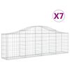 vidaXL Arched Gabion Baskets 7 pcs 200x30x60/80 cm Galvanised Iron
