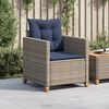 vidaXL Garden Chair with Cushions Grey Poly Rattan