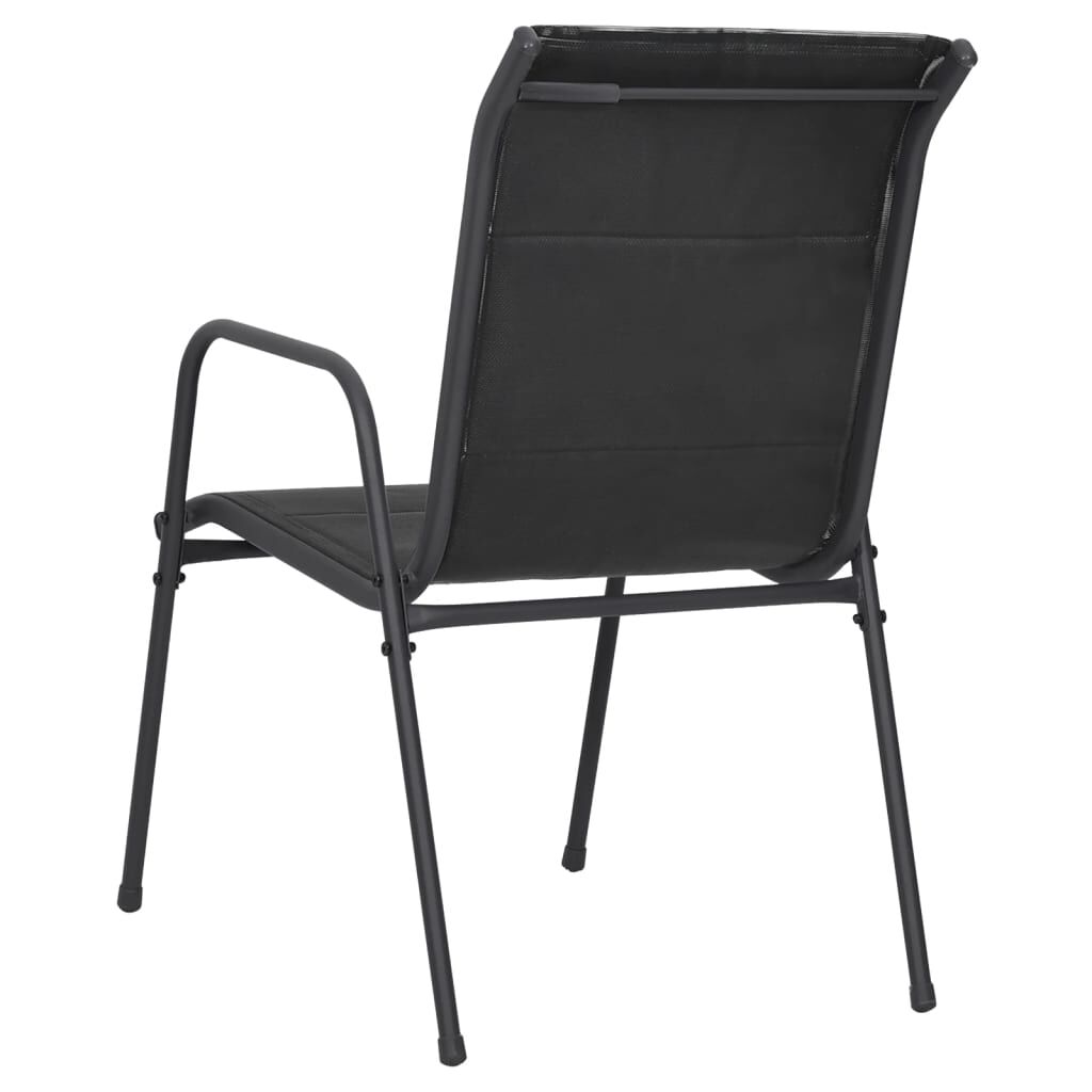 vidaXL 3 Piece Garden Dining Set Black Steel