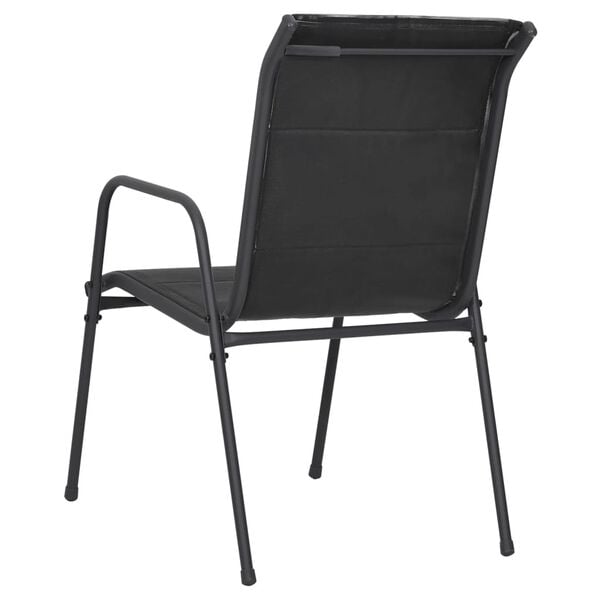 vidaXL 3 Piece Garden Dining Set Black Steel