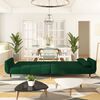 vidaXL 2-Seater Sofa Bed with Two Pillows Dark Green Velvet