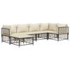 vidaXL 6 Piece Garden Lounge Set with Cushions Anthracite Poly Rattan