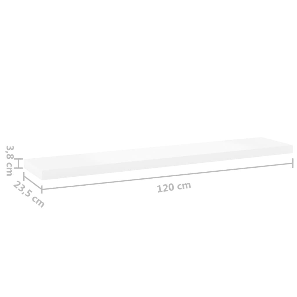 vidaXL Floating Wall Shelf Oak and White 120x23.5x3.8 cm MDF