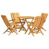 vidaXL 5 Piece Garden Dining Set Solid Wood Teak