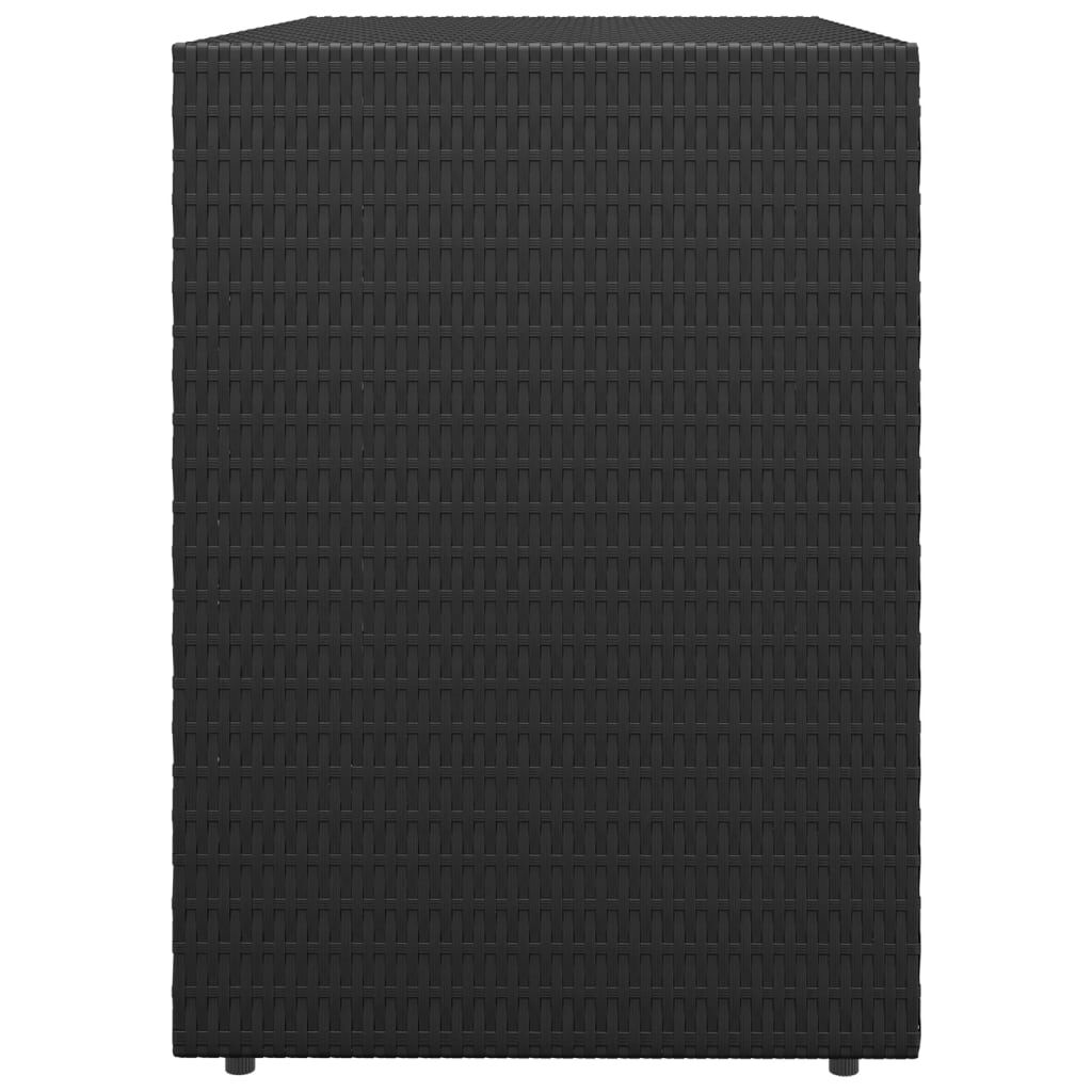 vidaXL Garden Storage Cabinet Black 100x55.5x80 cm Poly Rattan
