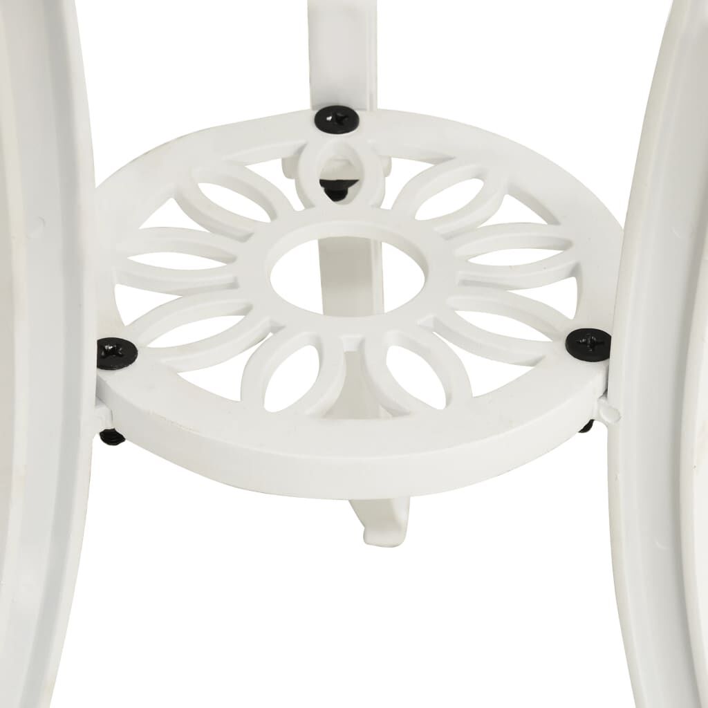 vidaXL 3 Piece Bistro Set Cast Aluminium White