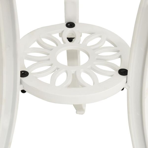 vidaXL 3 Piece Bistro Set Cast Aluminium White