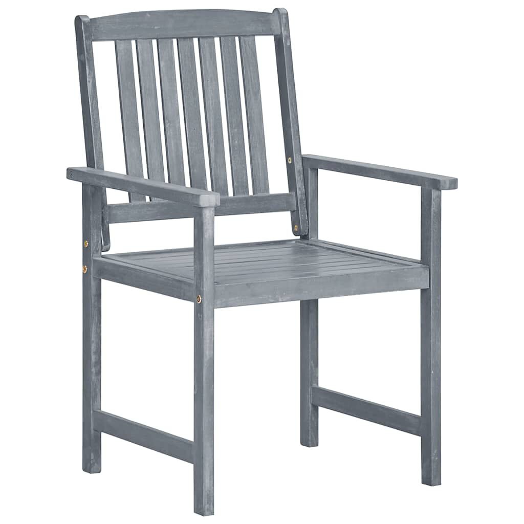vidaXL Garden Chairs with Cushions 8 pcs Solid Acacia Wood Grey