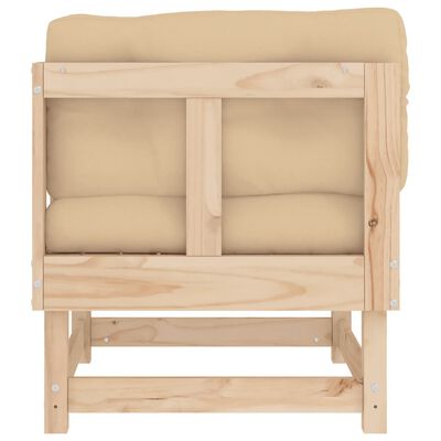 vidaXL Corner Sofa with Cushions Solid Wood Pine