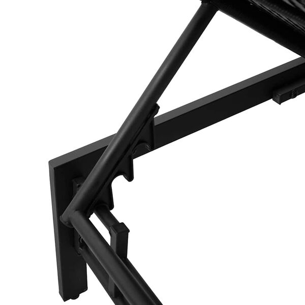 vidaXL Sun Lounger with Cushion Black Poly Rattan