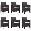 vidaXL Garden Dining Set 7 pcs Brown Polt rattan