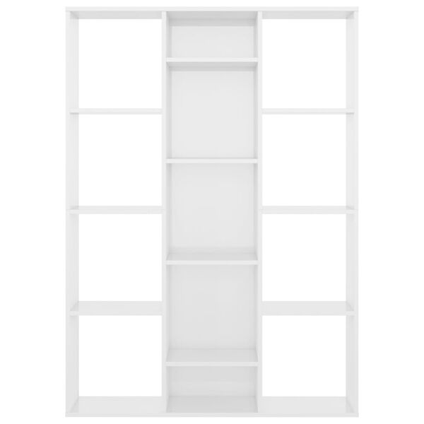 vidaXL Room Divider/Book Cabinet High Gloss White 100x24x140 cm Engineered Wood