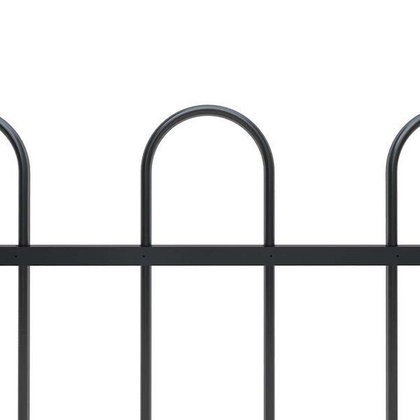 vidaXL Garden Fence with Hoop Top Steel 714.5x100 cm Black