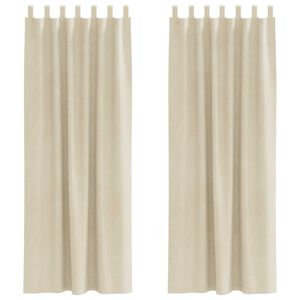 vidaXL Curtains with Curtains 2 pcs Cream 140 x 225 cm Velvet