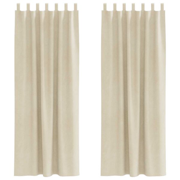 vidaXL Curtains with Curtains 2 pcs Cream 140 x 225 cm Velvet