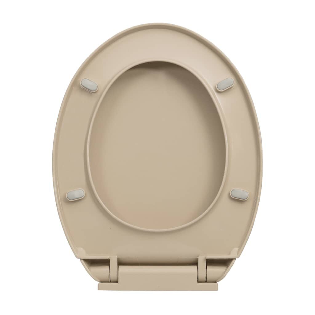 vidaXL Soft-Close Toilet Seat Quick Release Beige Oval
