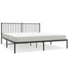 vidaXL Metal Bed Frame without Mattress with Headboard Black 183x213cm