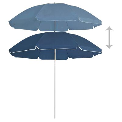 vidaXL Garden Parasol with Steel Pole Blue 180 cm