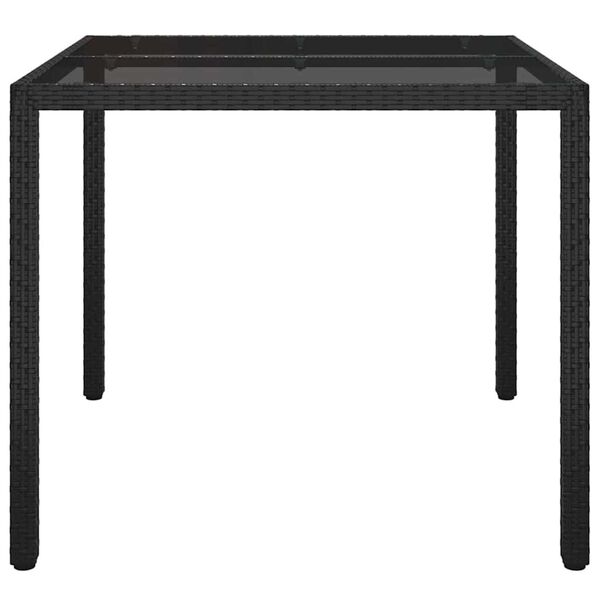 vidaXL Garden Dining Table Black 90 x 90 x 75 cm Poly rattan