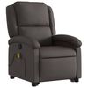 vidaXL Stand up Massage Recliner Chair Dark Brown Real Leather