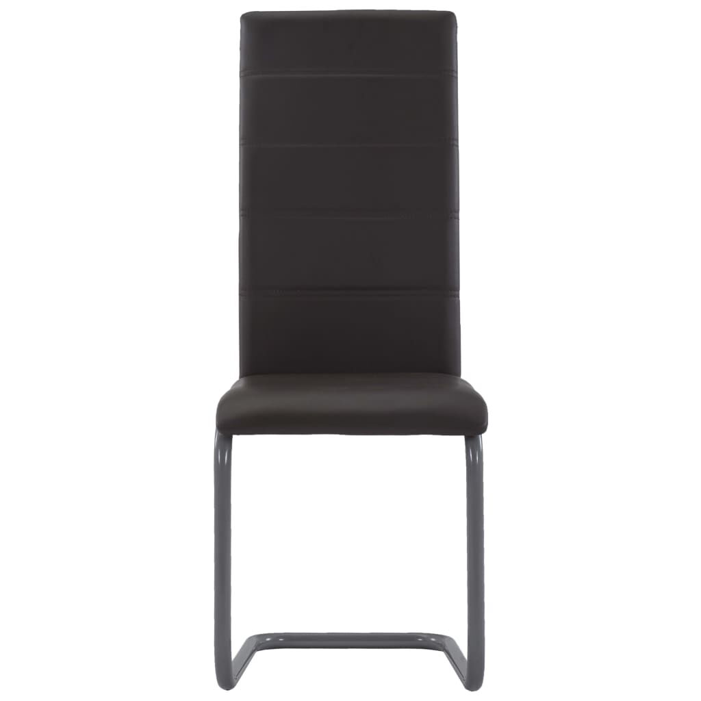 vidaXL Cantilever Dining Chairs 4 pcs Brown Faux Leather