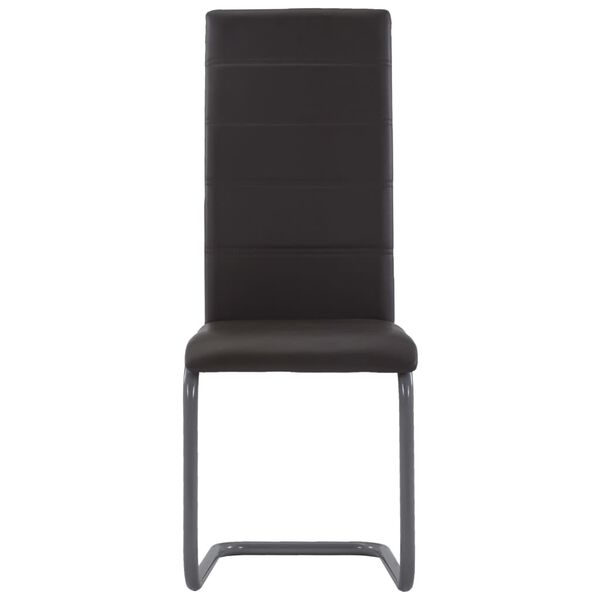 vidaXL Cantilever Dining Chairs 4 pcs Brown Faux Leather