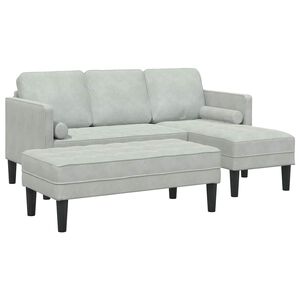 vidaXL Sofa Set 2 pcs Light grey 173 x 131 x 67 cm Velvet