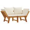 vidaXL Garden Bench with Cushions 2-in-1 Solid Wood Acacia