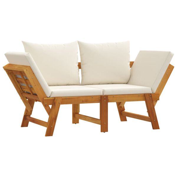 vidaXL Garden Bench with Cushions 2-in-1 Solid Wood Acacia