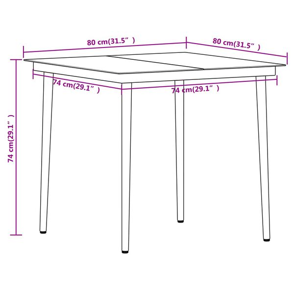 vidaXL 3 Piece Garden Dining Set Oak