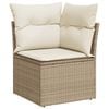 vidaXL 6 Piece Garden Sofa Set with Cushions Beige Poly Rattan